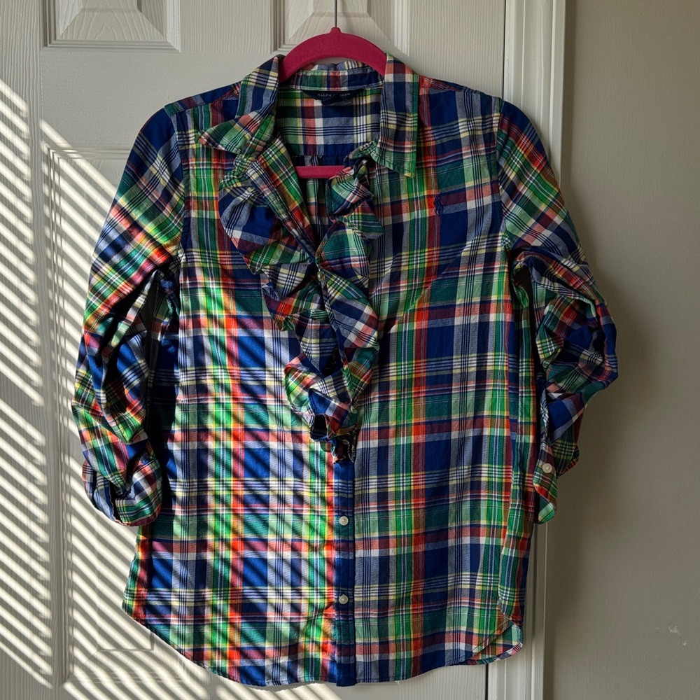 Ralph Lauren Colorful Plaid Button-Up Shirt